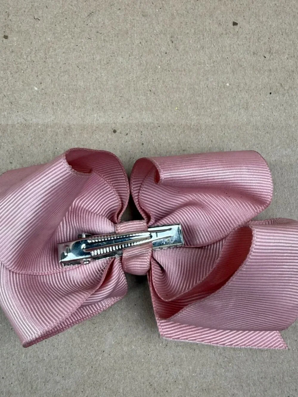 Pink Grosgrain Hair Bow Clip 5 Inches Manual Measurement